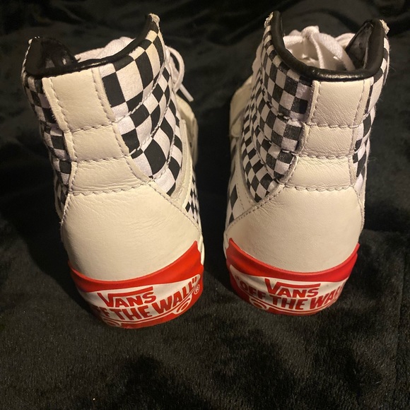 Vans Sk8-Hi Off the Blank Leather Checkerboard Giant Heel Tab size 6 - Picture 6 of 7